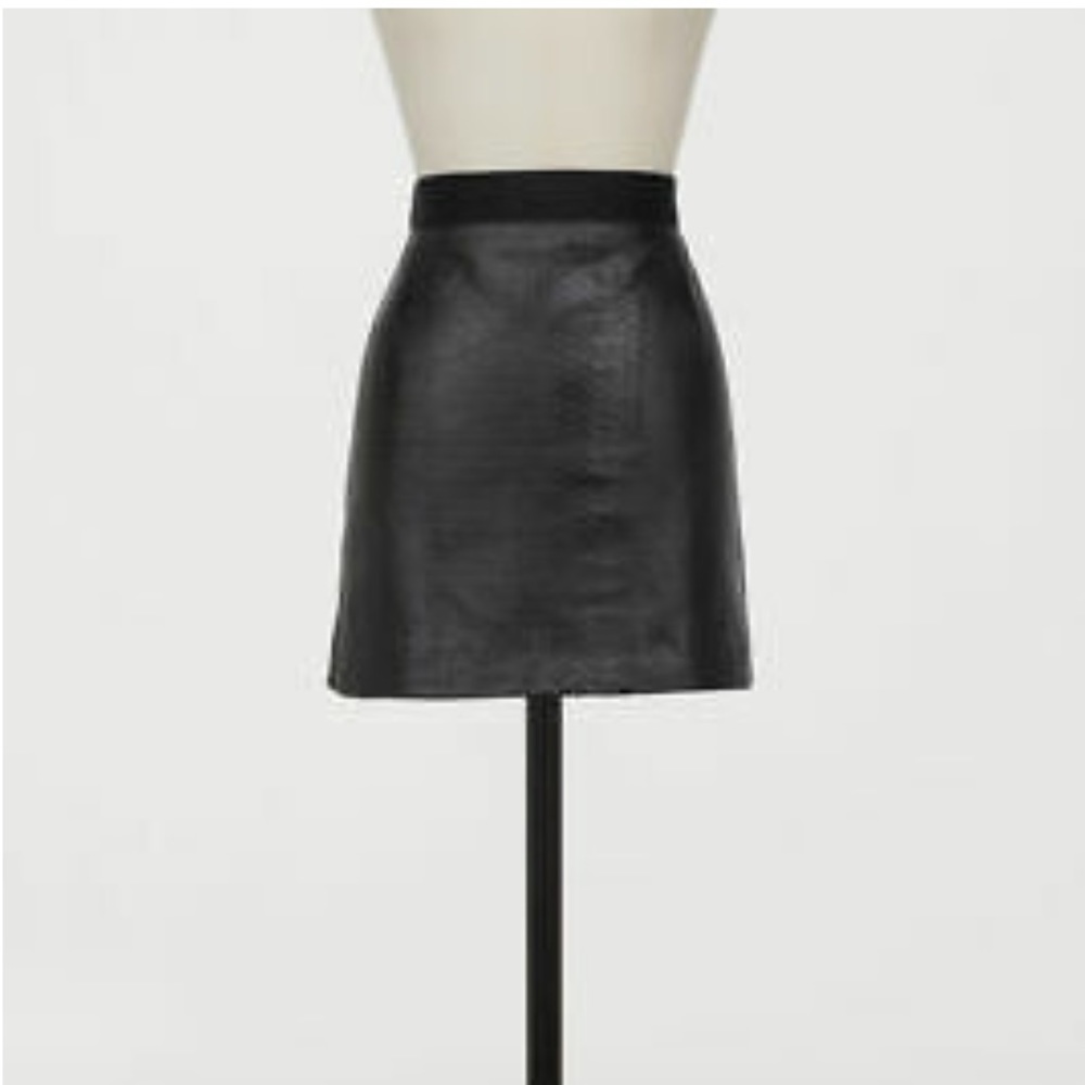 GIAMBATTISTA VALLI x H&M Leather Skirt Black Mini